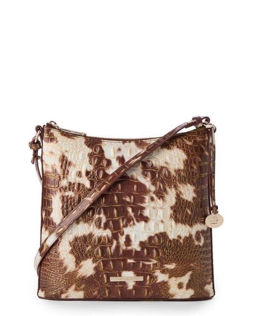 Brahmin Brown Katie Croc Embossed Leather Crossbody Bag