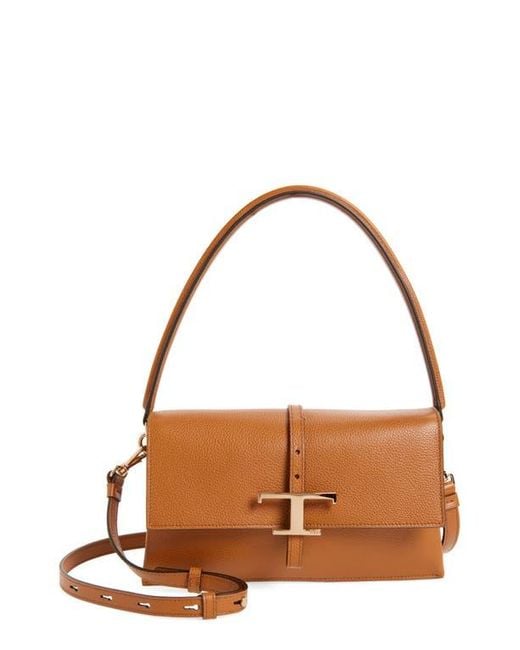 Tod's Brown Mini T Timeless Leather Shoulder Bag