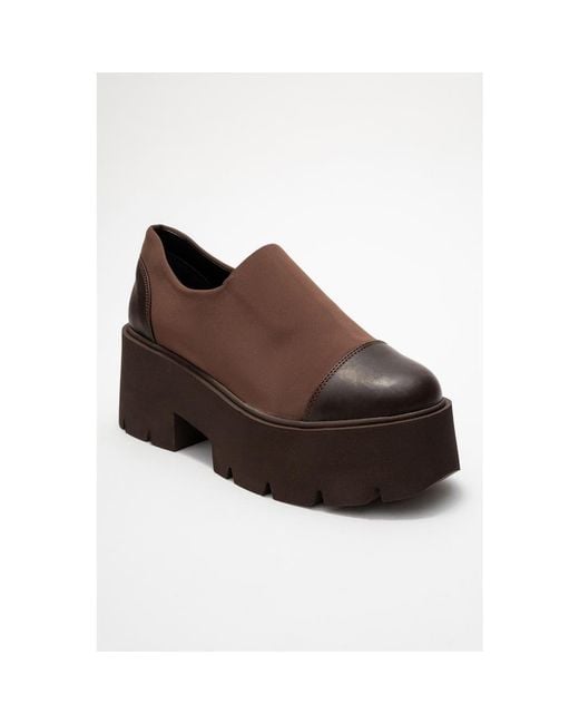 Prologue Shoes Grena Platform Slip On Shoes in Brown | Lyst Prologue Shoes Grena Platform Slip On Shoes in Brown | Lyst