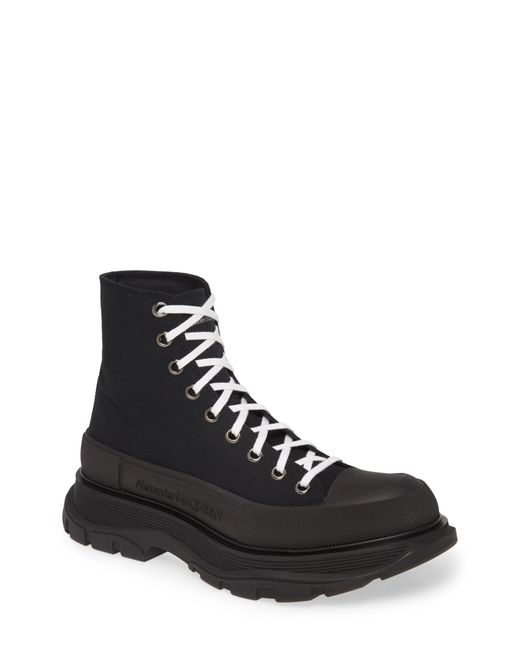 Alexander McQueen Canvas Men's Tread Slick Boots in Black/ Black/ Black ...