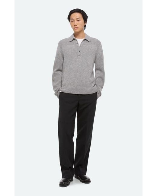 Helmut Lang Gray Block Polo Sweater for men