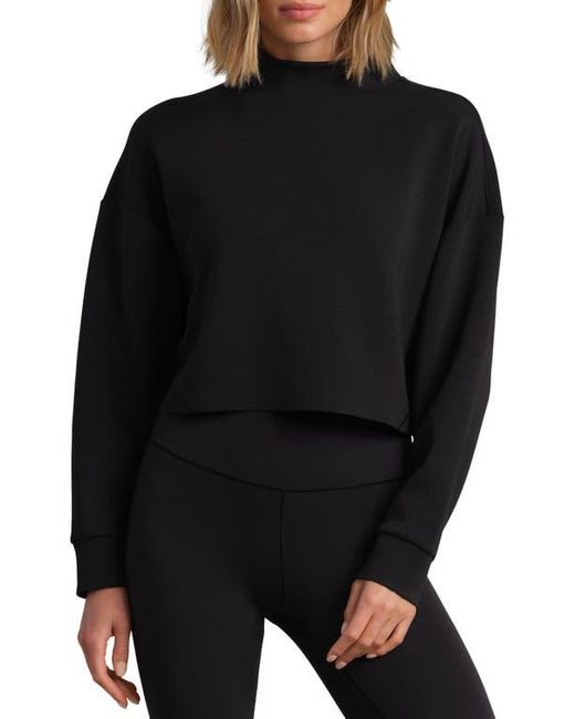 Rhone Black Dreamglow Mock Neck Crop Sweatshirt