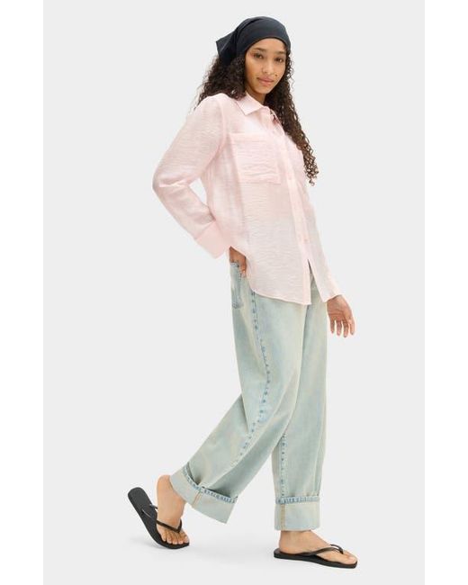 ALIGNE Pink Cher Crinkle Shirt