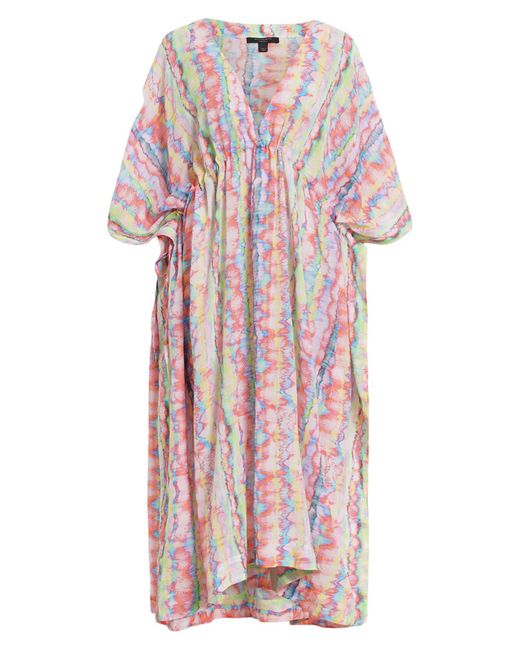 AllSaints Pink Lina Melissa Tie Dye Organic Cotton Cover-up Dress
