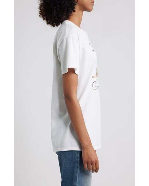 Junk Food White Little Bit Dramatic Cotton Graphic T-Shirt