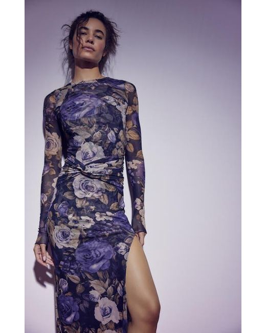 Free People Black Gianni Long Sleeve Stretch Mesh Body-Con Dress