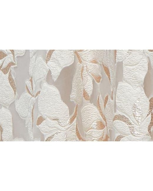 Alex Evenings Natural Metallic Jacquard Tie Waist Gown