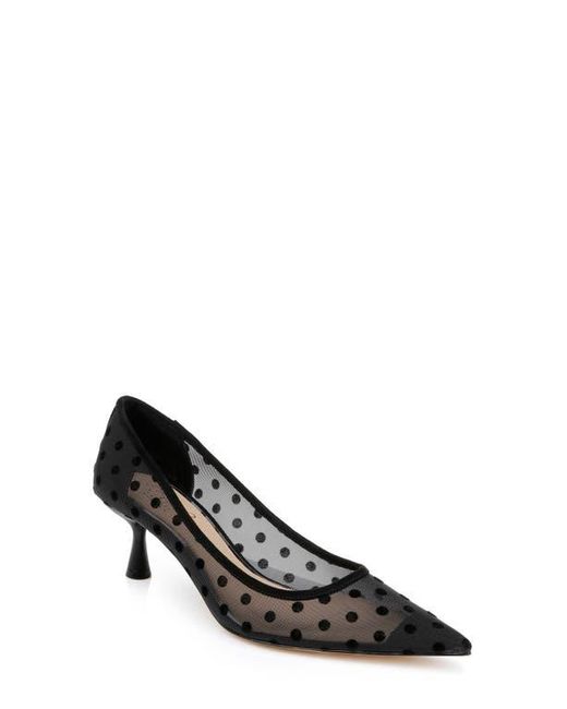 Badgley Mischka Black Elena Pointed Cap Toe Pump
