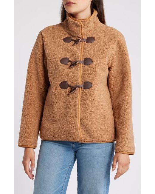 Sam Edelman Blue Toggle Front Faux Shearling Jacket