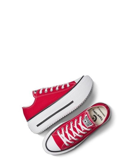 Converse Red Gender Inclusive Chuck Taylor All Star Lift Double Stack Low Top Platform Sneaker