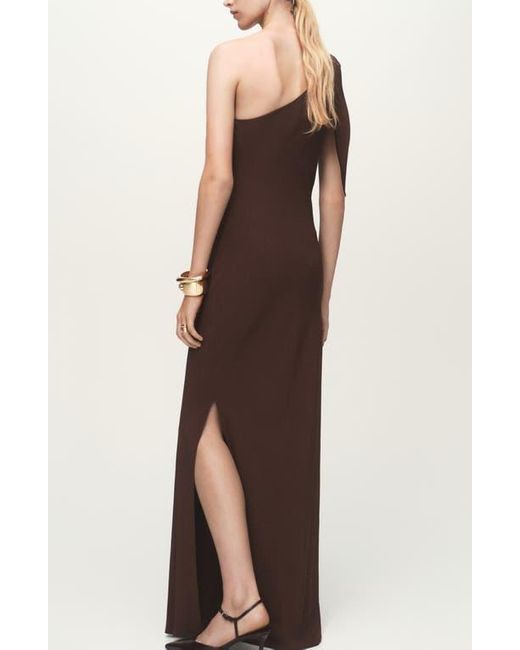 Mango Brown Asymmetric A-Line Dress