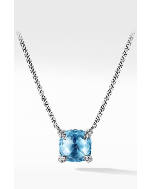 David Yurman Châtelaine® Pendant Necklace With Blue Topaz And Diamonds