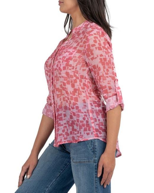 Kut From The Kloth Red Jasmine Chiffon Button-Up Shirt