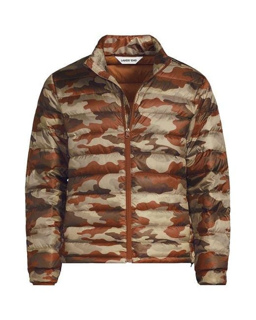 Lands' End Brown Wanderweight Ultralight Packable Down Jacket for men