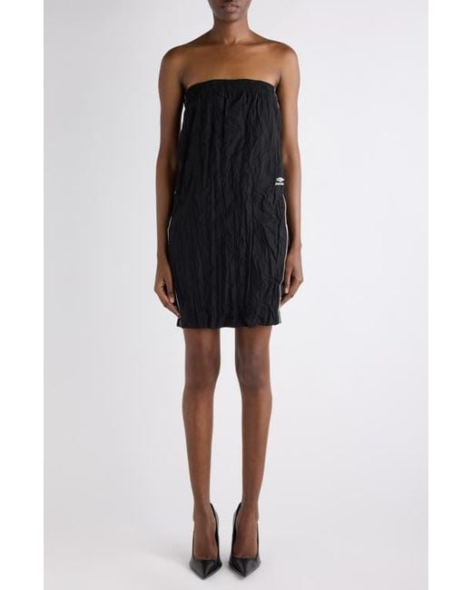 Balenciaga Black Strapless Tracksuit Minidress