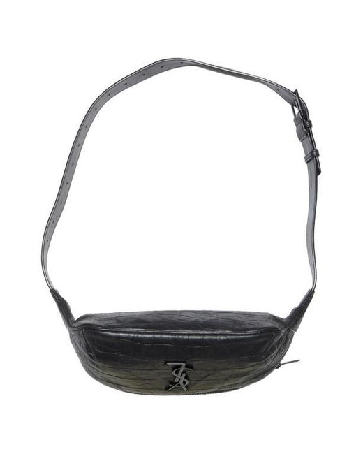 Black croc belt bag deals
