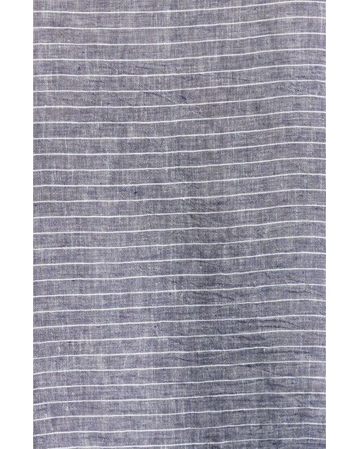 Eileen Fisher Blue Stripe Organic Linen Top