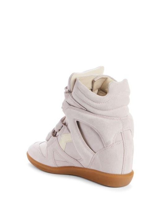Isabel Marant White Bekett Hidden Wedge High Top Sneaker