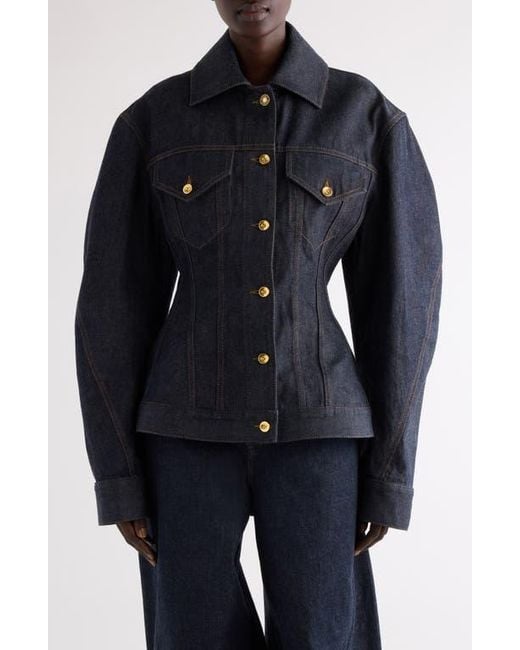 Givenchy Blue Cocoon Waisted Denim Jacket