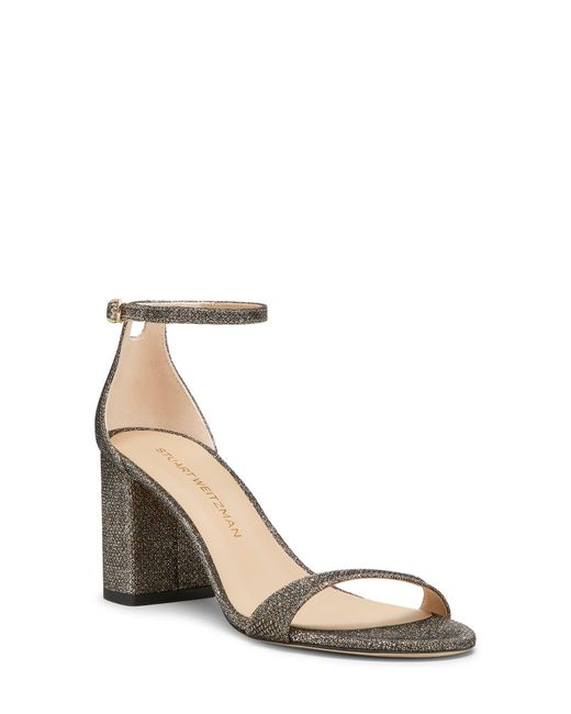 Stuart Weitzman Metallic Nudist Block 75 Sandal