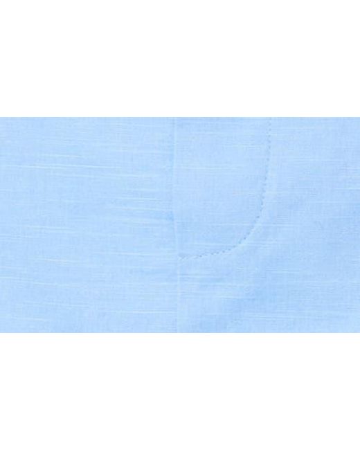 Astr Blue Cotton & Linen Skort