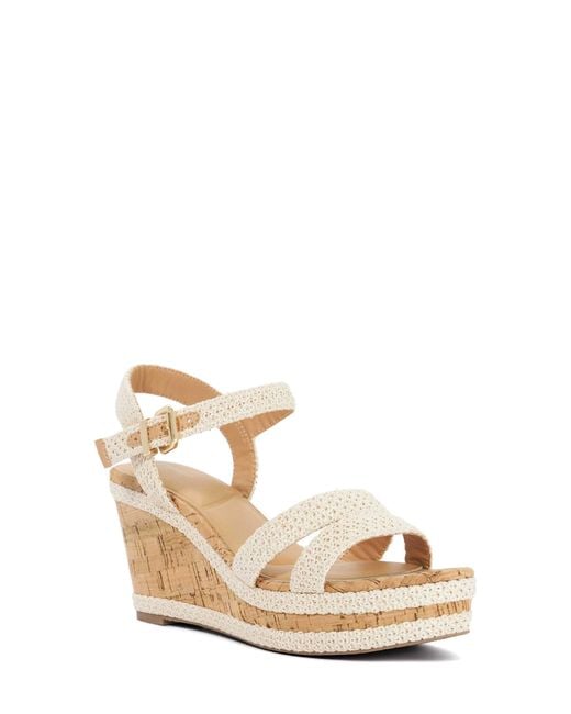 Dune Natural Kipling Platform Wedge Sandal