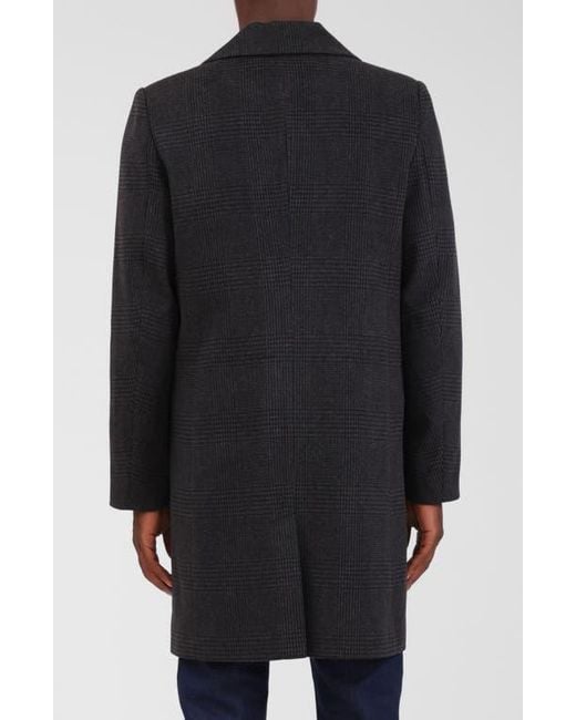 Bagatelle Black Houndstooth Topcoat for men
