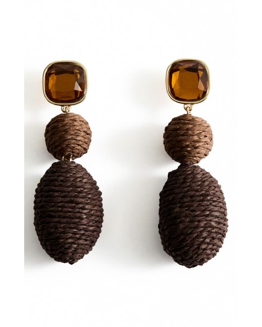 Mango Brown Raffia Drop Earrings