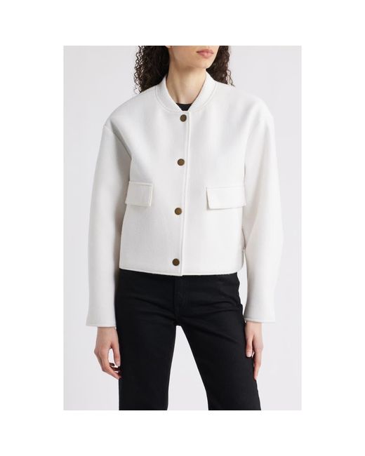 Bernardo White Felt Crop Jacket