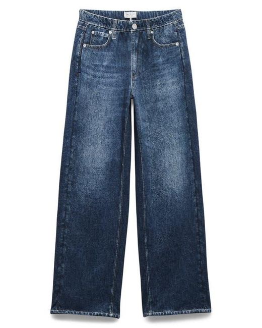 Rag & Bone Blue Miramar Wide Leg Cotton Terry Sweatpant Jeans