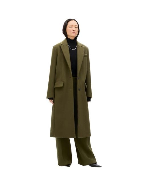 Another Tomorrow Green Tailored Overcoat
