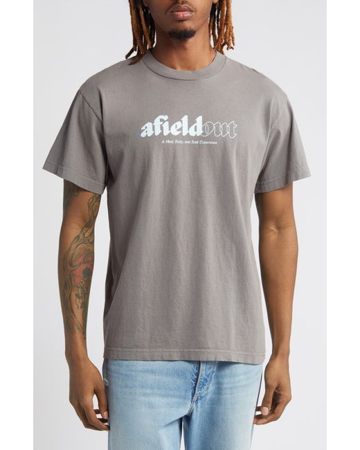 Afield Out Gray Invigorate Cotton Graphic T-shirt for men