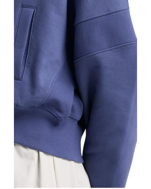 New Balance Blue French Terry Crop Zip Hoodie