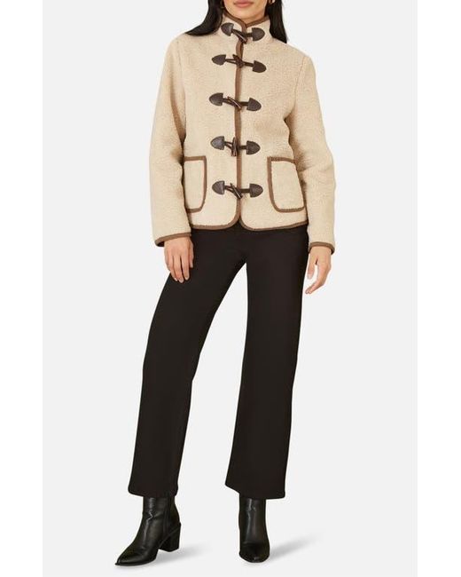Yumi' Natural Tailored Borg Toggle Jacket