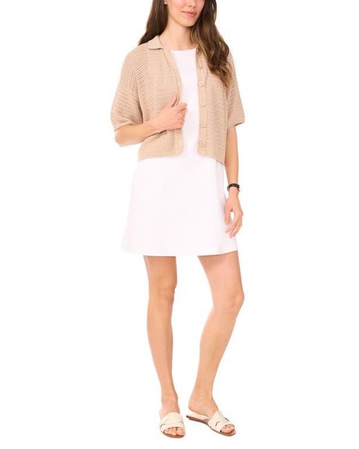 Halogen® White Cotton Button-Up Top