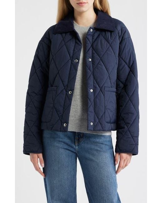 Sam Edelman Blue Quilted Crop Jacket