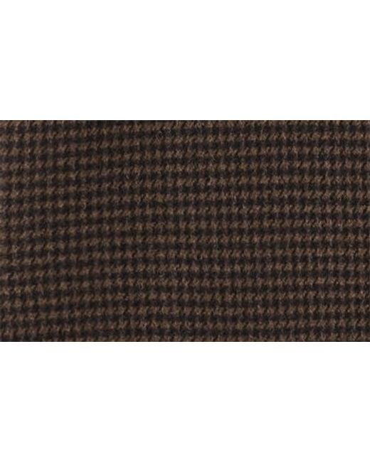 Mango Brown Micro Houndstooth Wool Blend Double Breasted Coat