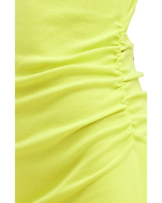 AllSaints Yellow Katarina Ruched Side Maxi Dress