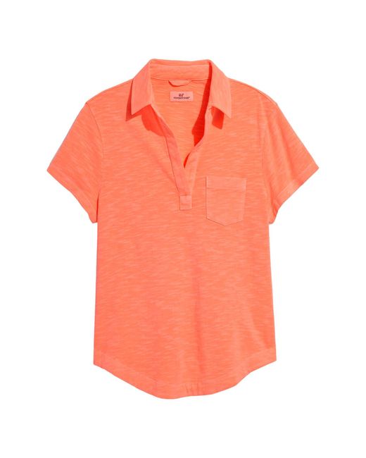 Vineyard Vines Orange Surf Garment Dye Cotton Polo