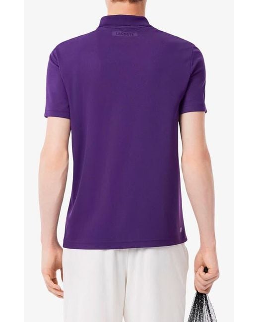 Lacoste Purple Half Zip Polo for men