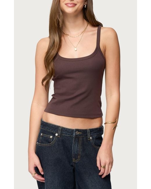 Edikted Blue Basic Babe Crop Tank Top