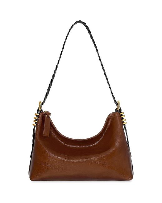 Rebecca Minkoff Brown Buckle Up Twist Strap Shoulder Bag