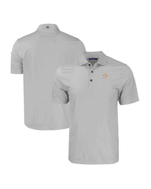 Cutter & Buck Gray Houston Astros Big & Tall Pike Eco Tonal Geo Print Stretch Recycled Polo At Nordstrom for men
