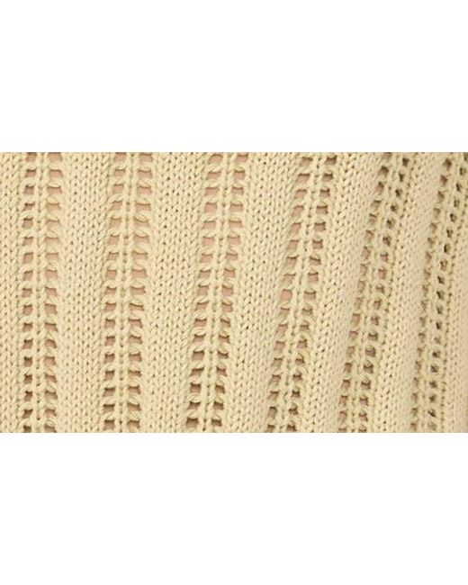 Halogen® Natural Open Stitch Short Sleeve Sweater