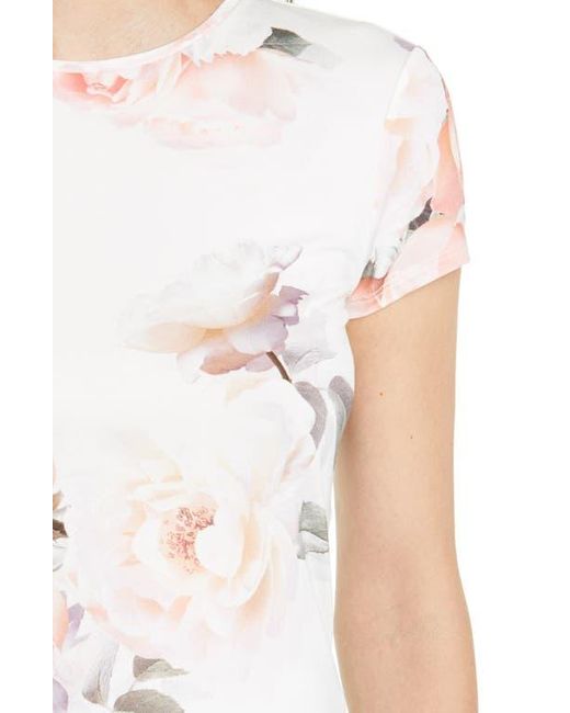 Ted Baker White Chesnot Bouquet Print Fitted T-Shirt