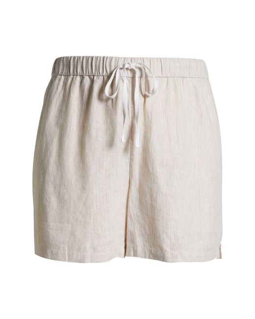Caslon White Caslon(r) Stripe Linen Drawstring Shorts