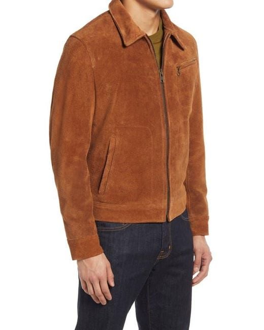 Schott Nyc Brown Rough Out Suede Jacket for men