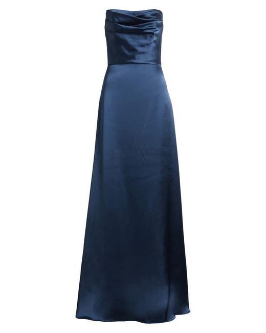 white and blue evening dress Amsale Bridesmaid Dress P727S Champagne main image 0