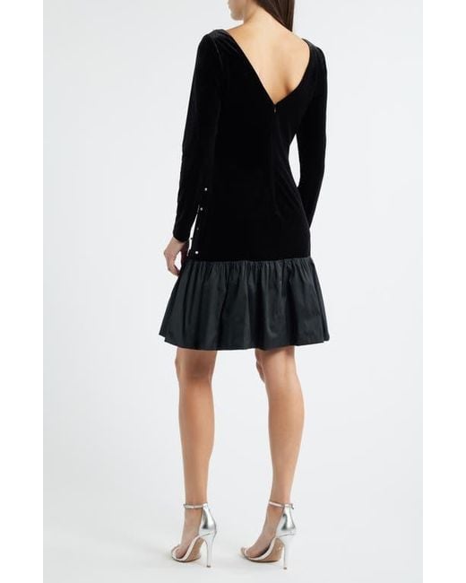 eliza j ruffle long sleeve dress Eliza J Floral Ruffle Balloon Long Sleeve Dress In Green
