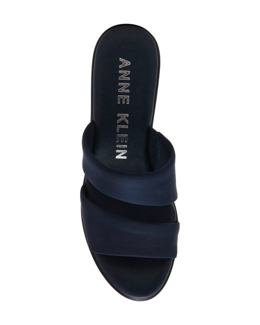 Anne Klein Blue Palisa Platform Wedge Slide Sandal